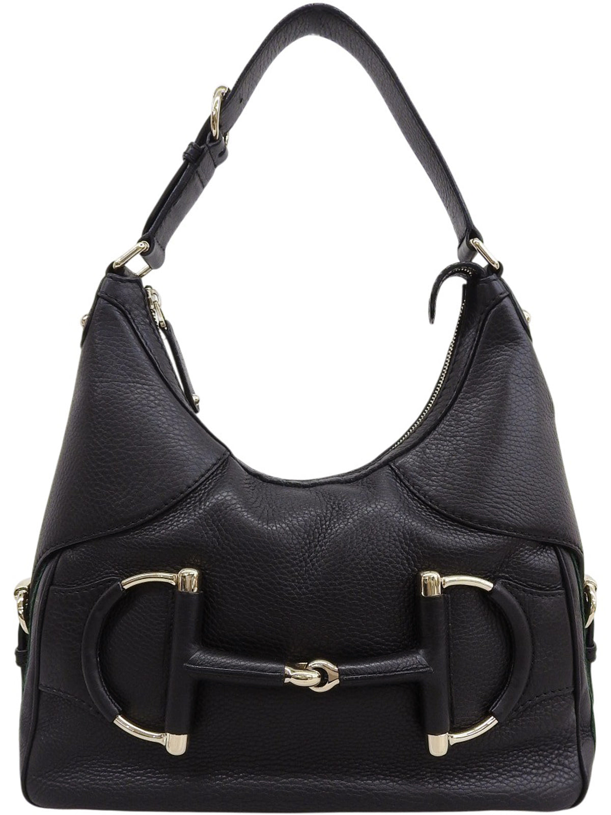 シェリーラインホースビットプレートワンショルダーバッグ　ブラック