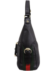 シェリーラインホースビットプレートワンショルダーバッグ　ブラック