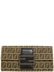 FFズッキーノパターンロングウォレット ブラウン