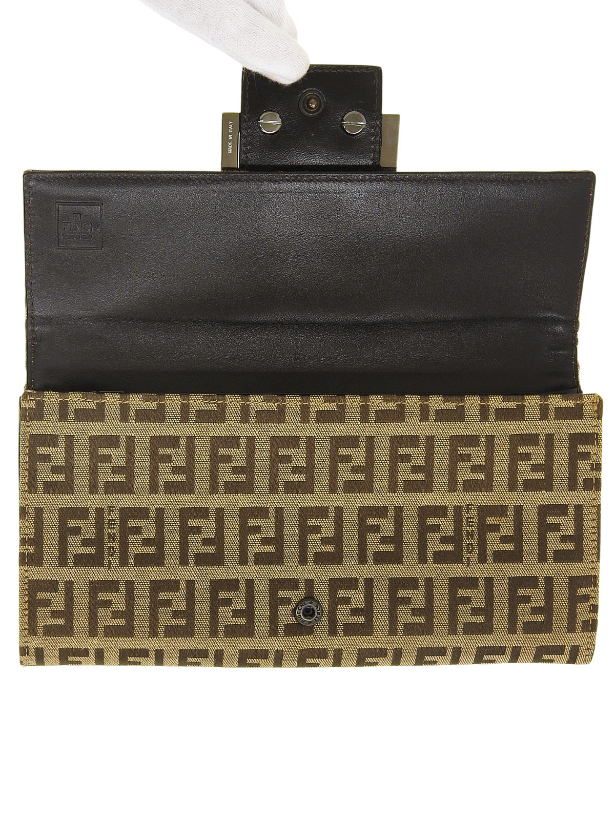 FFズッキーノパターンロングウォレット ブラウン