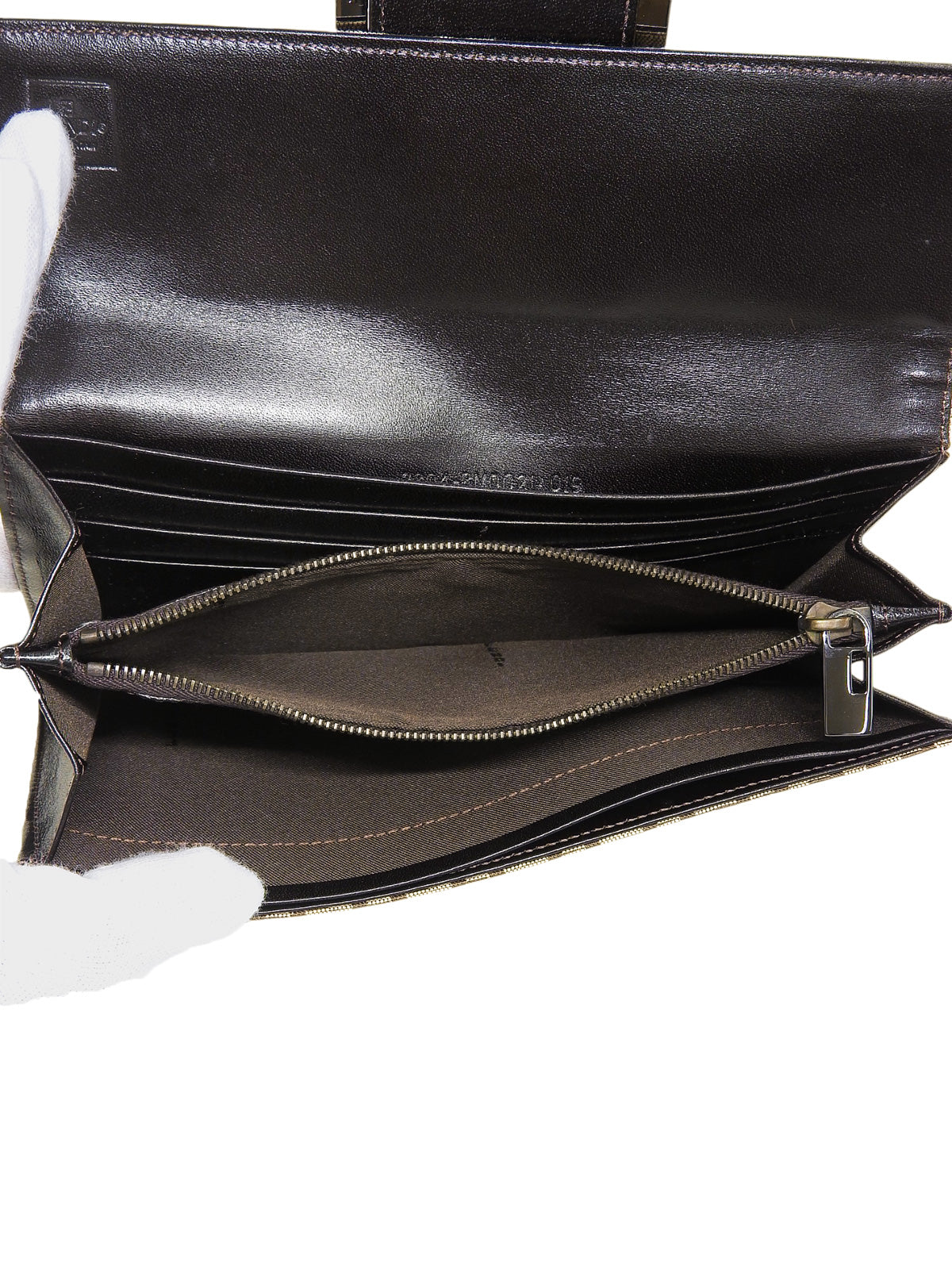 FFズッキーノパターンロングウォレット ブラウン