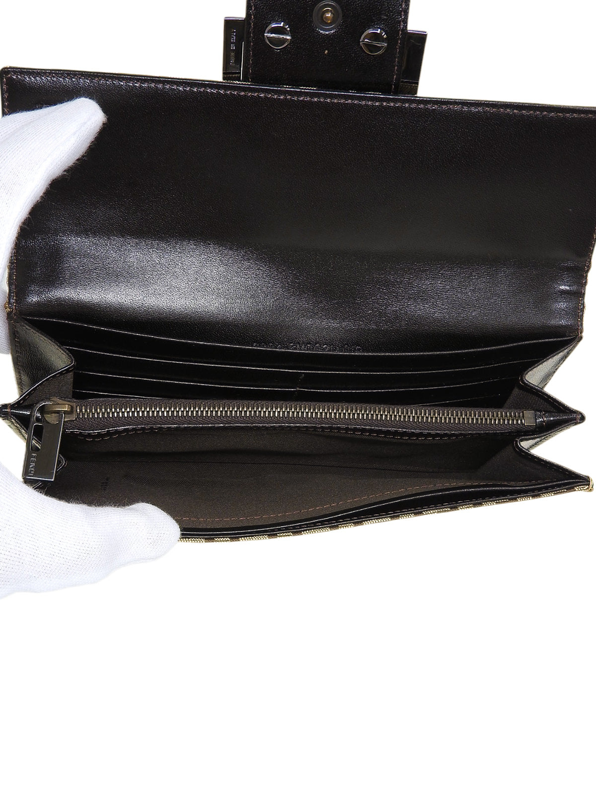 FFズッキーノパターンロングウォレット ブラウン