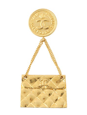 Coin CC Mark Bag Motif Brooch Gold