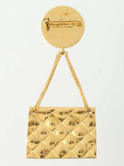 Coin CC Mark Bag Motif Brooch Gold