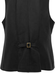 1993 Leather Logo Button Vest Black