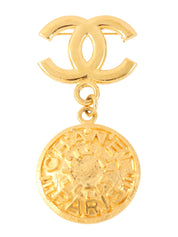 1996年製 CCマークロゴメタルスウィングブローチ ゴールド