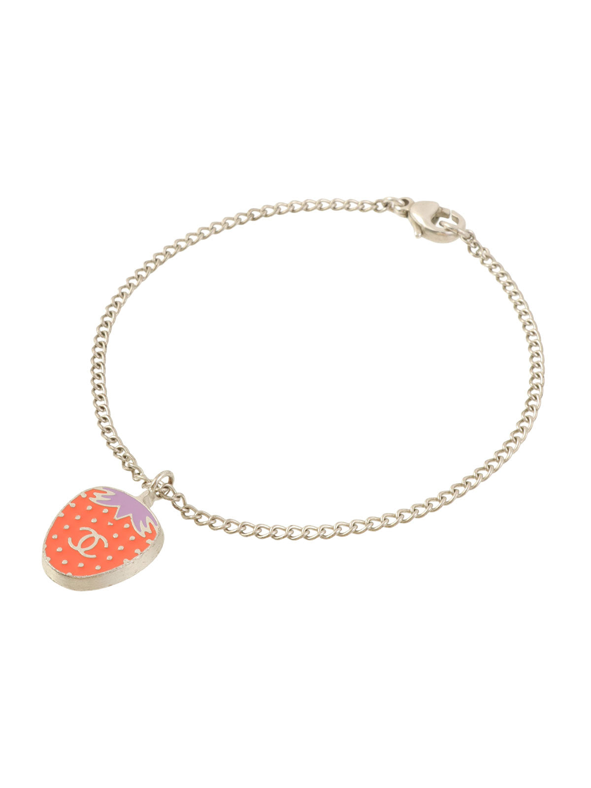 2004 CC Mark Strawberry Charm Bracelet Silver/Red