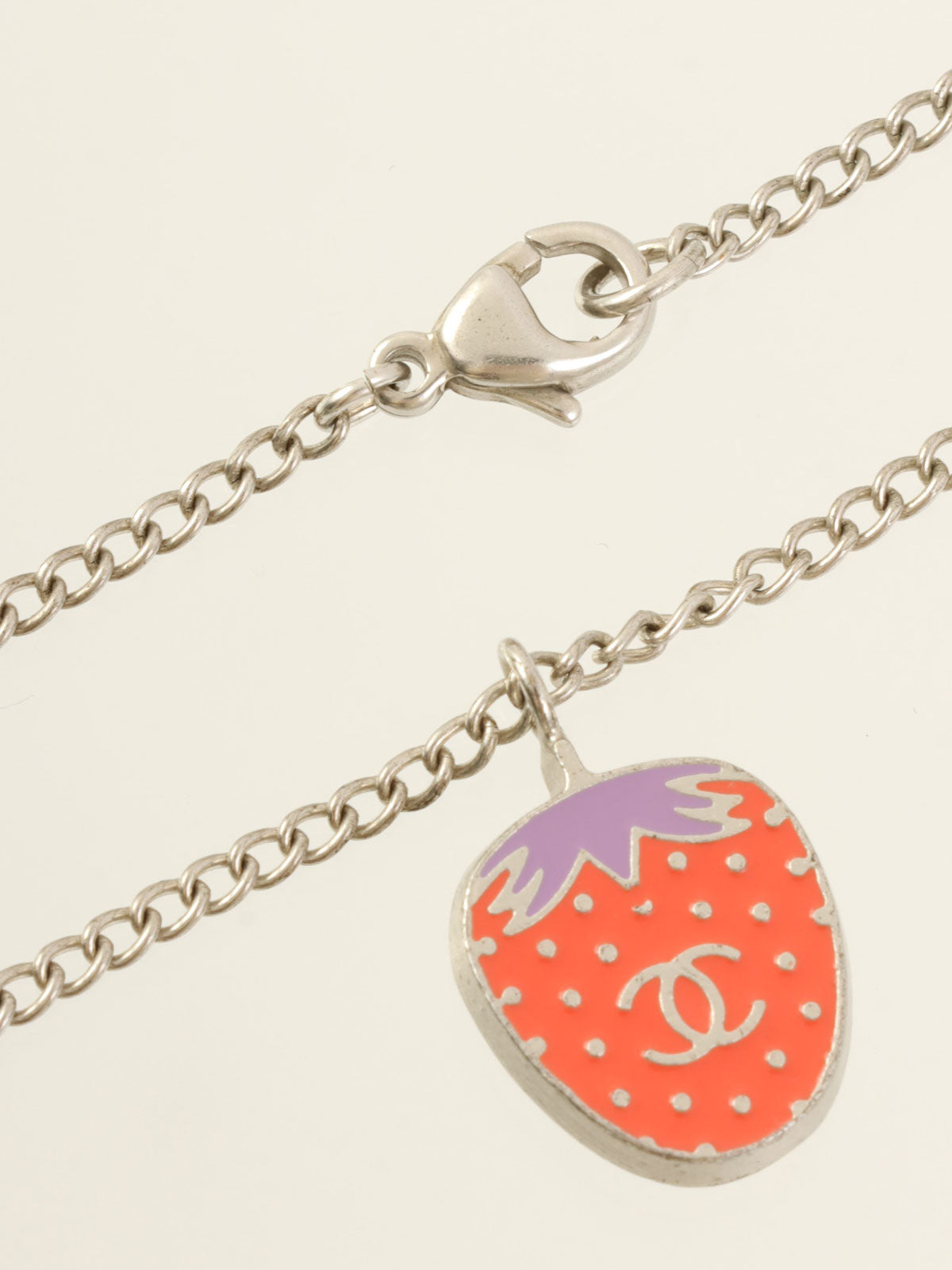 2004 CC Mark Strawberry Charm Bracelet Silver/Red