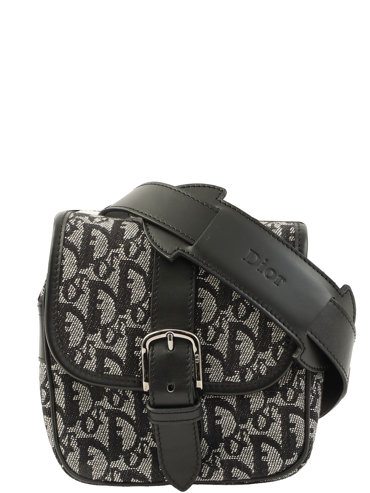 トロッターパターンショルダーバッグ ブラック/グレー