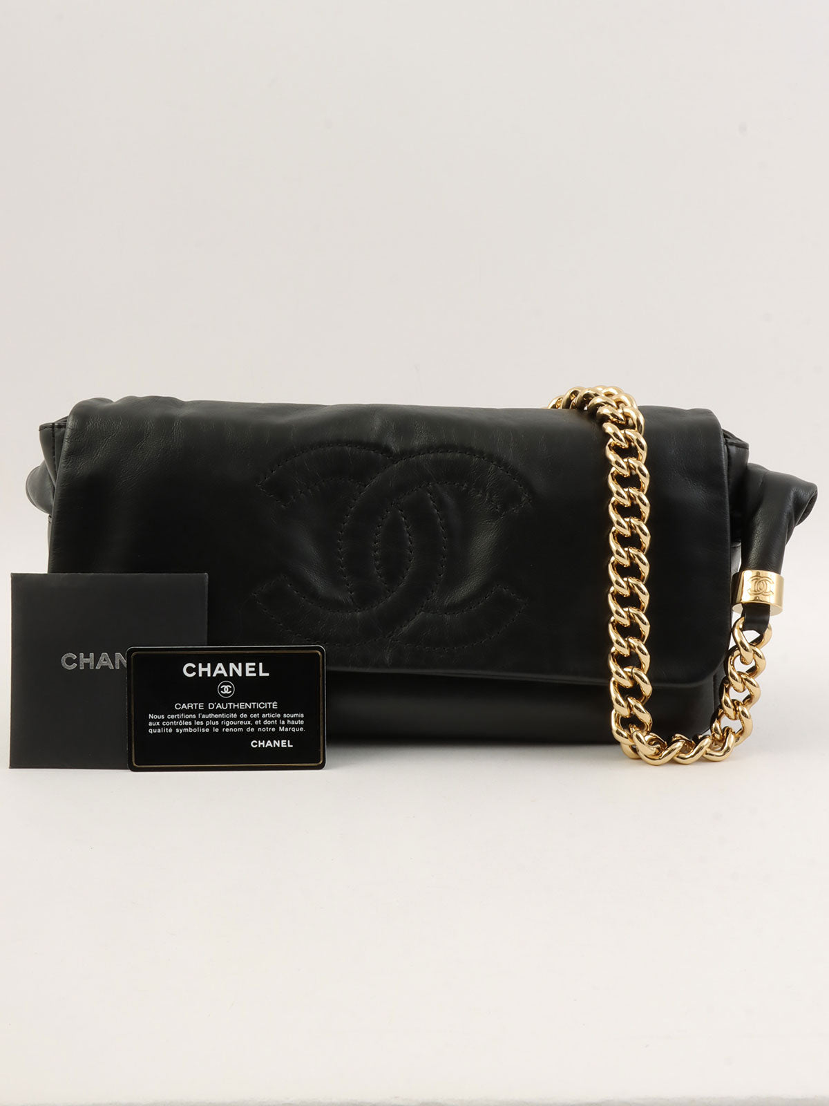 2008年頃製 CCマークステッチチェーンショルダーバッグ ブラック