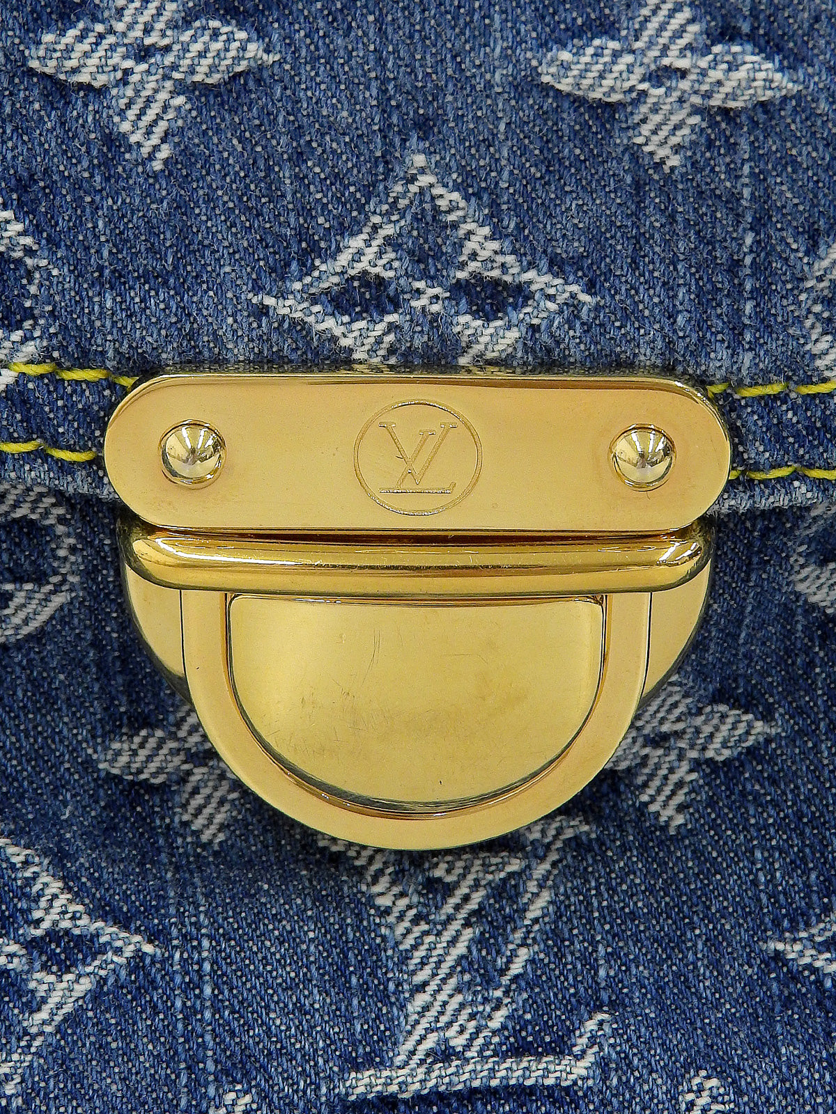 2000年製 デニムモノグラムフラットショッパー ブルー