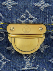 2000年製 デニムモノグラムフラットショッパー ブルー