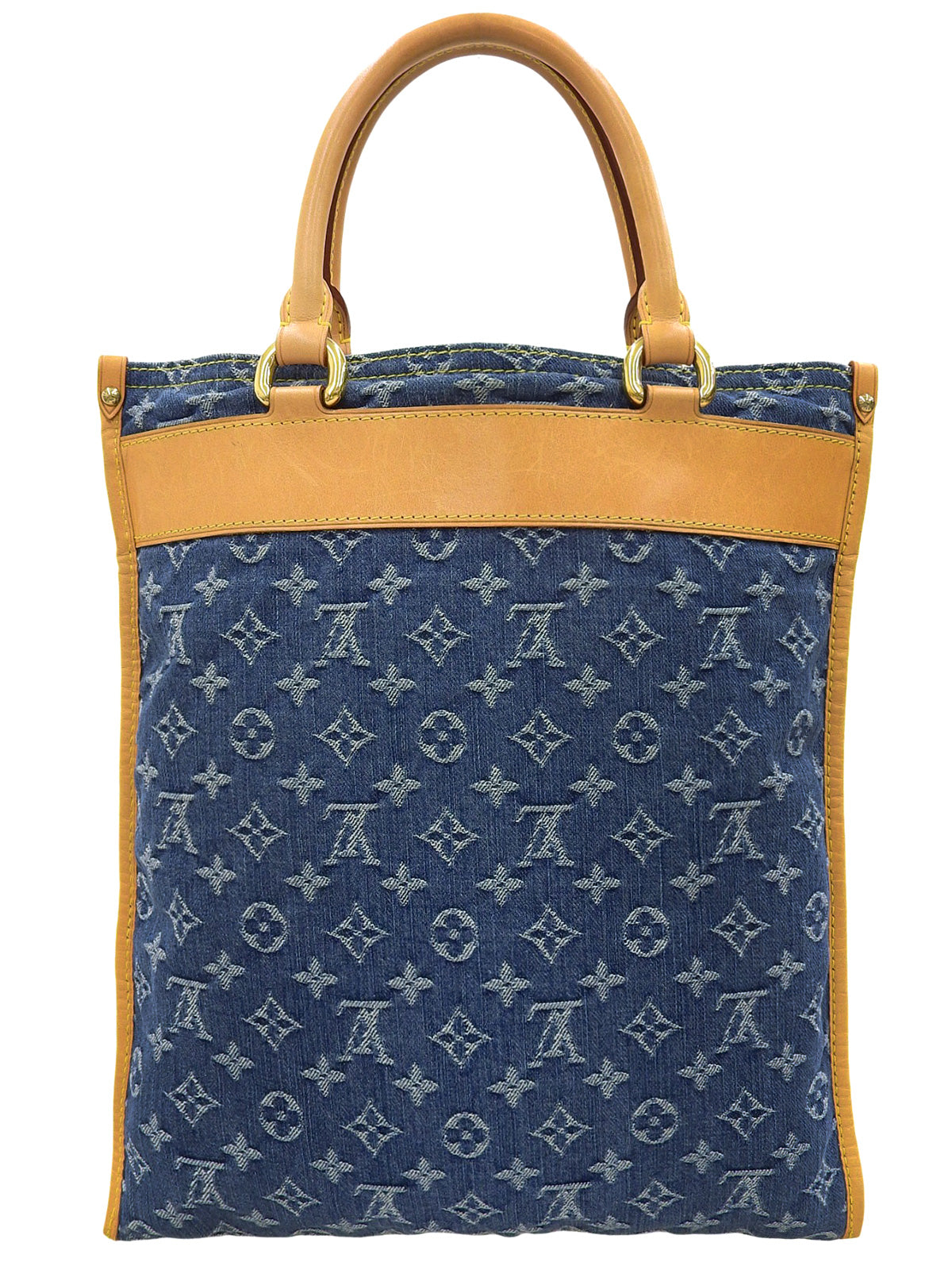 2000年製 デニムモノグラムフラットショッパー ブルー