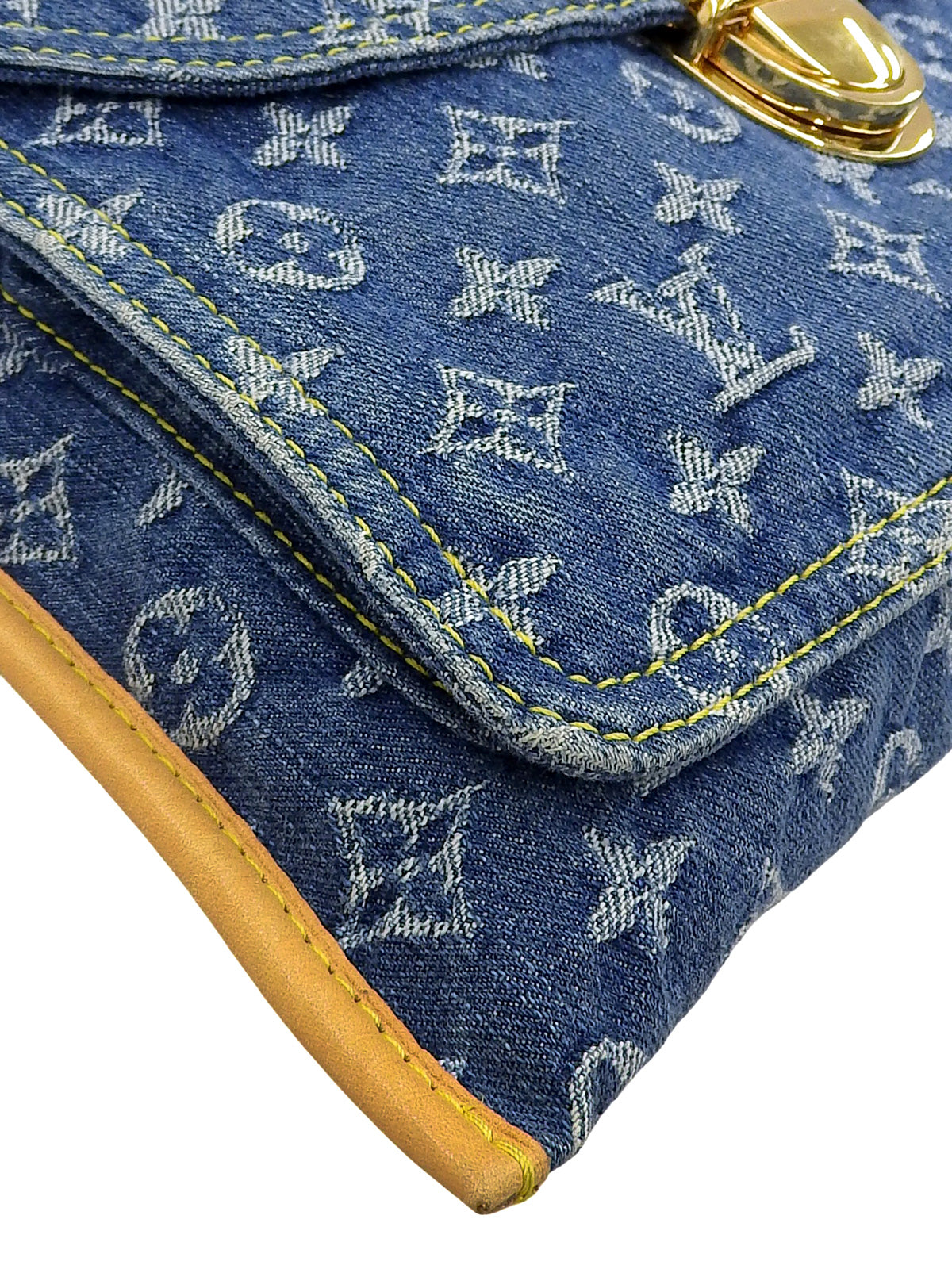 2000年製 デニムモノグラムフラットショッパー ブルー