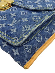 2000年製 デニムモノグラムフラットショッパー ブルー