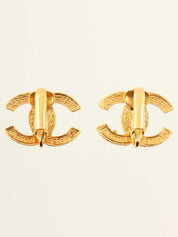 ラインストーンCCマークイヤリング ゴールド