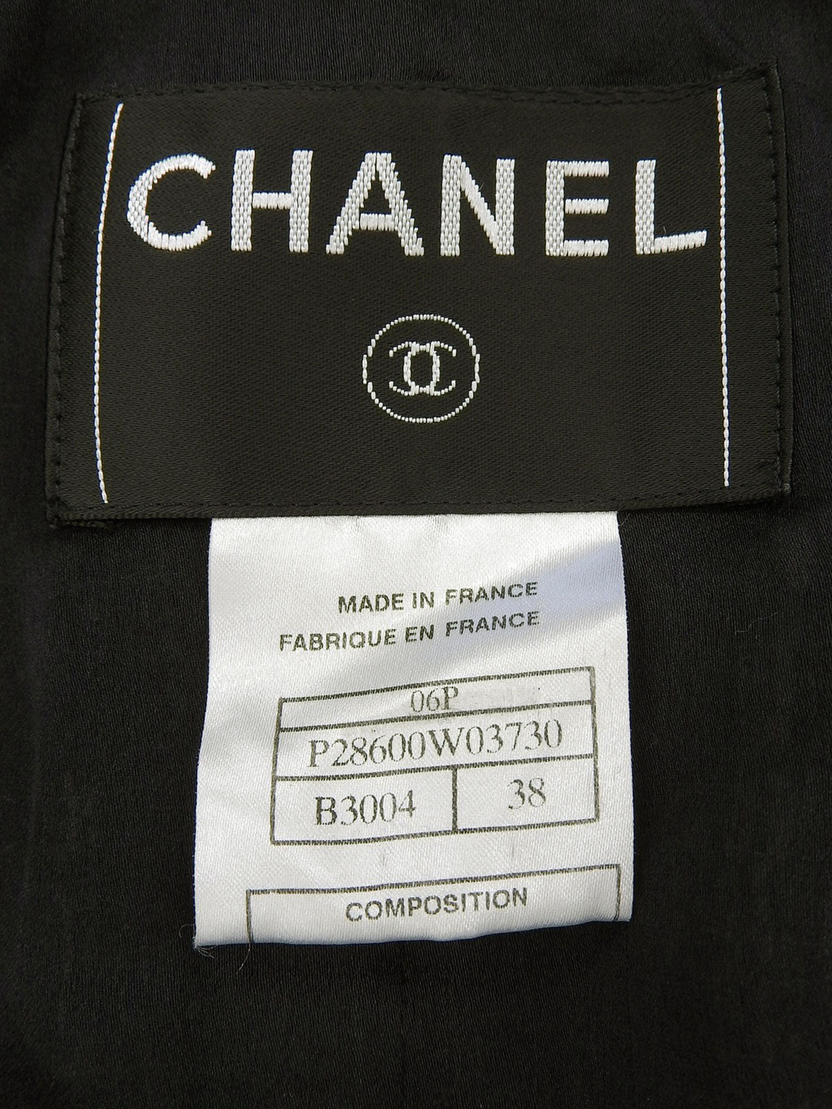 2006 年 Tweed Camellia CC 标志夹克，白色/多色