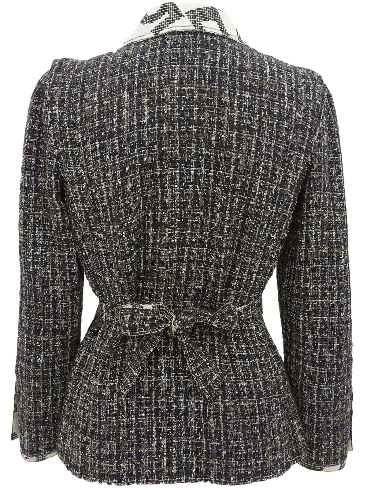 2006 Tweed Camellia CC Mark Jacket, White/Multi