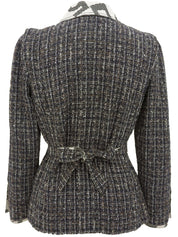 2006 Tweed Camellia CC Mark Jacket, White/Multi