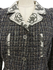 2006年製 ツイードカメリアCCマークジャケット ホワイト/マルチ