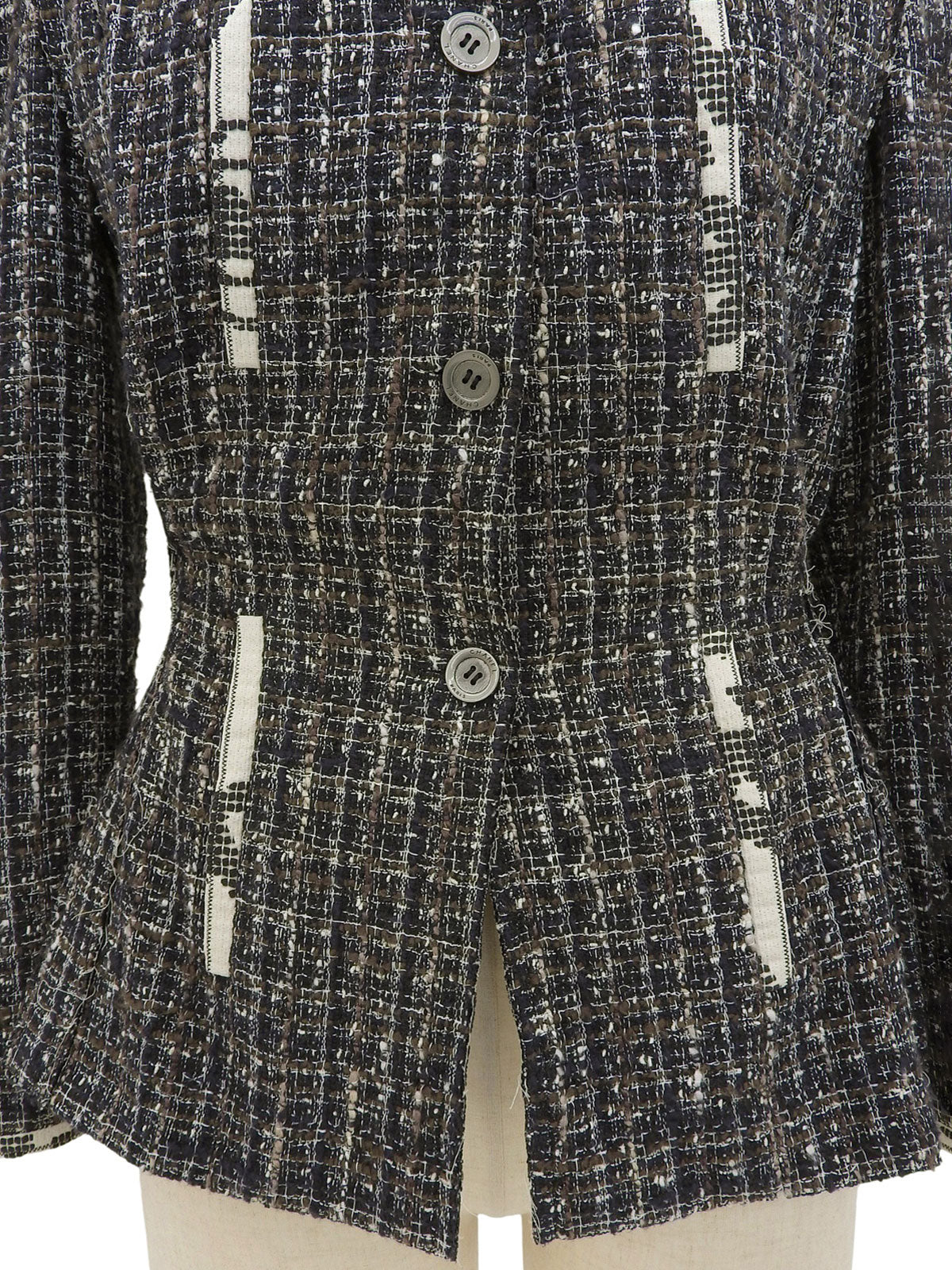 2006 Tweed Camellia CC Mark Jacket, White/Multi