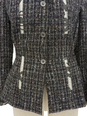 2006 Tweed Camellia CC Mark Jacket, White/Multi