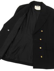 ウールCCマークボタンダブルブレストジャケット ブラック