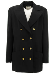 ウールCCマークボタンダブルブレストジャケット ブラック