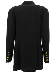 ウールCCマークボタンダブルブレストジャケット ブラック