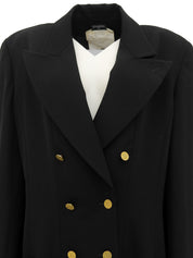 ウールCCマークボタンダブルブレストジャケット ブラック