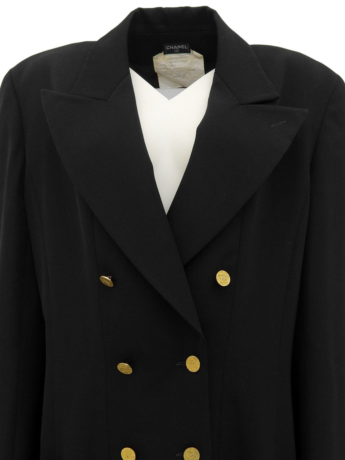 ウールCCマークボタンダブルブレストジャケット ブラック