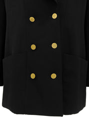 ウールCCマークボタンダブルブレストジャケット ブラック