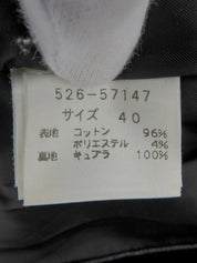 Velour Stripe Pattern Logo Button Jacket in Black/White