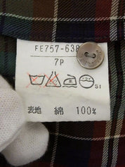 绿色/海军蓝/红色格子图案Logo纽扣套装