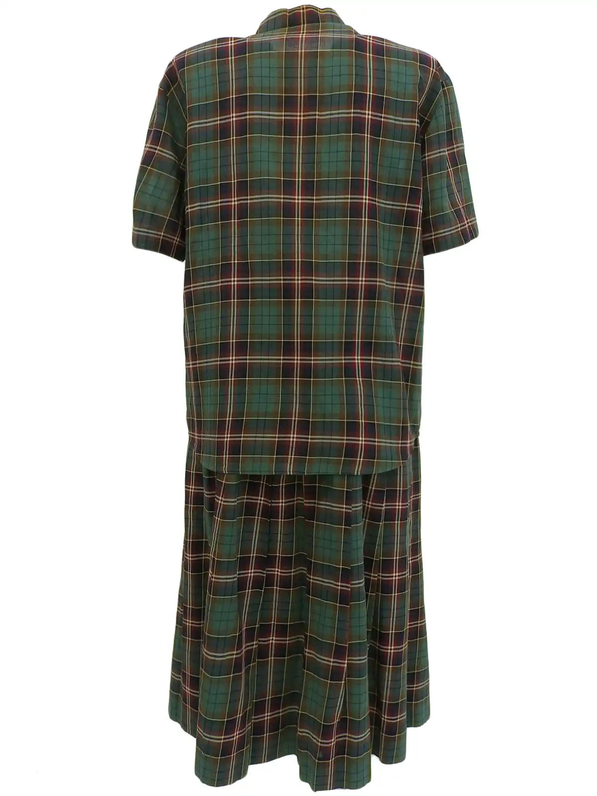 チェックパターンロゴボタンセットアップ グリーン/ネイビー/レッド