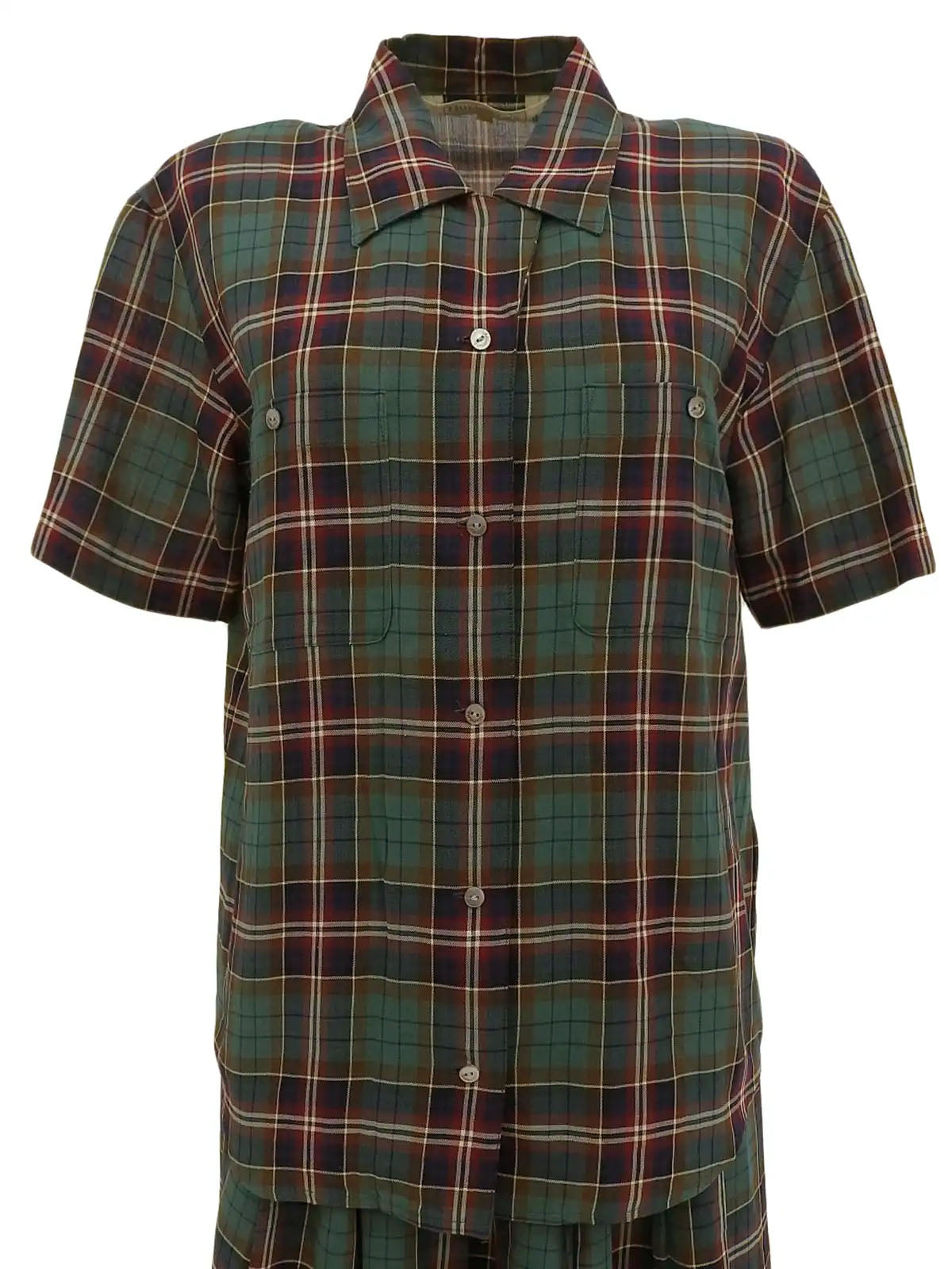 Check Pattern Logo Button Set in Green/Navy/Red