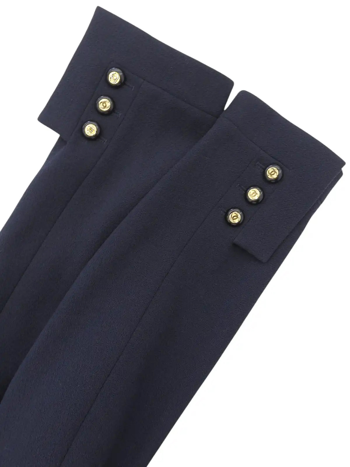 羊毛 CC 标志纽扣套装，深海军蓝