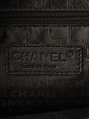 2004年頃製 スエードカメリアパターンCCマークプレートチェーンショルダーバッグ ブラック