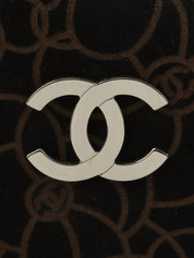 2004年頃製 スエードカメリアパターンCCマークプレートチェーンショルダーバッグ ブラック