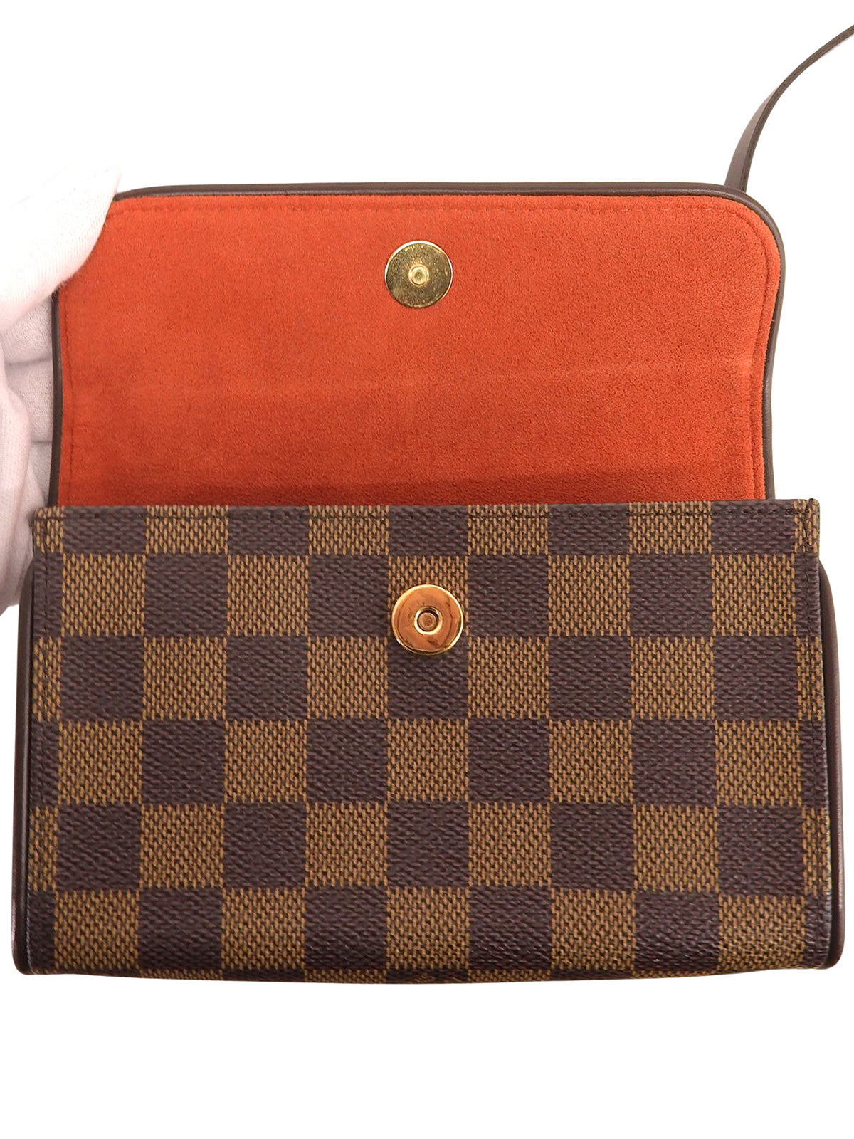 2001年製 キャンバスダミエポシェットフロランティーヌ ブラウン