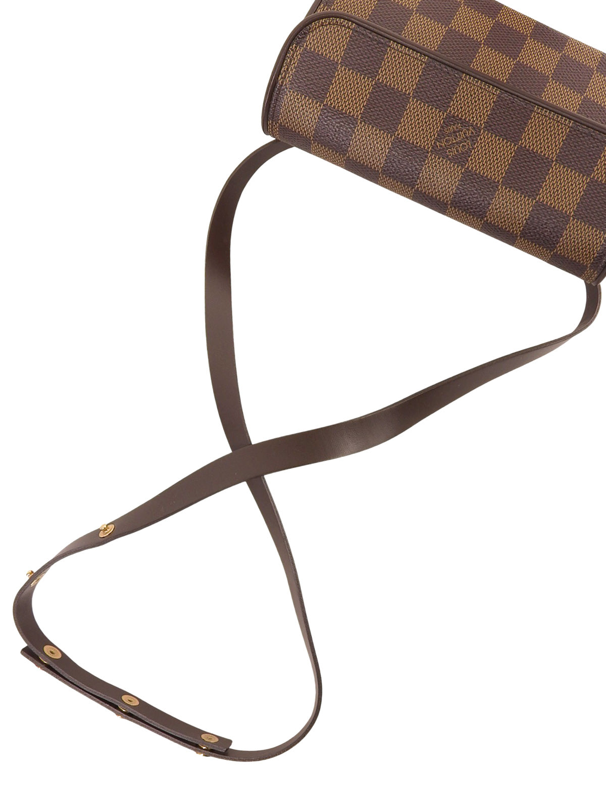 2001年製 キャンバスダミエポシェットフロランティーヌ ブラウン