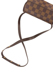 2001年製 キャンバスダミエポシェットフロランティーヌ ブラウン