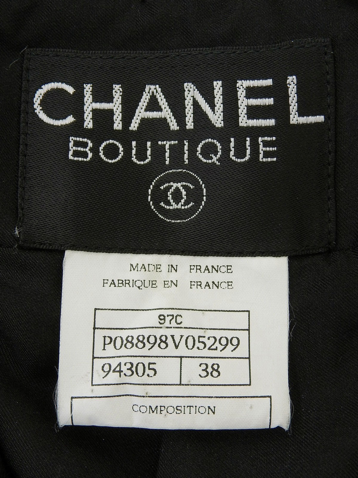 1997年製 ロゴCCマークボタンノースリーブジャケット ブラック