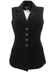 1997年製 ロゴCCマークボタンノースリーブジャケット ブラック