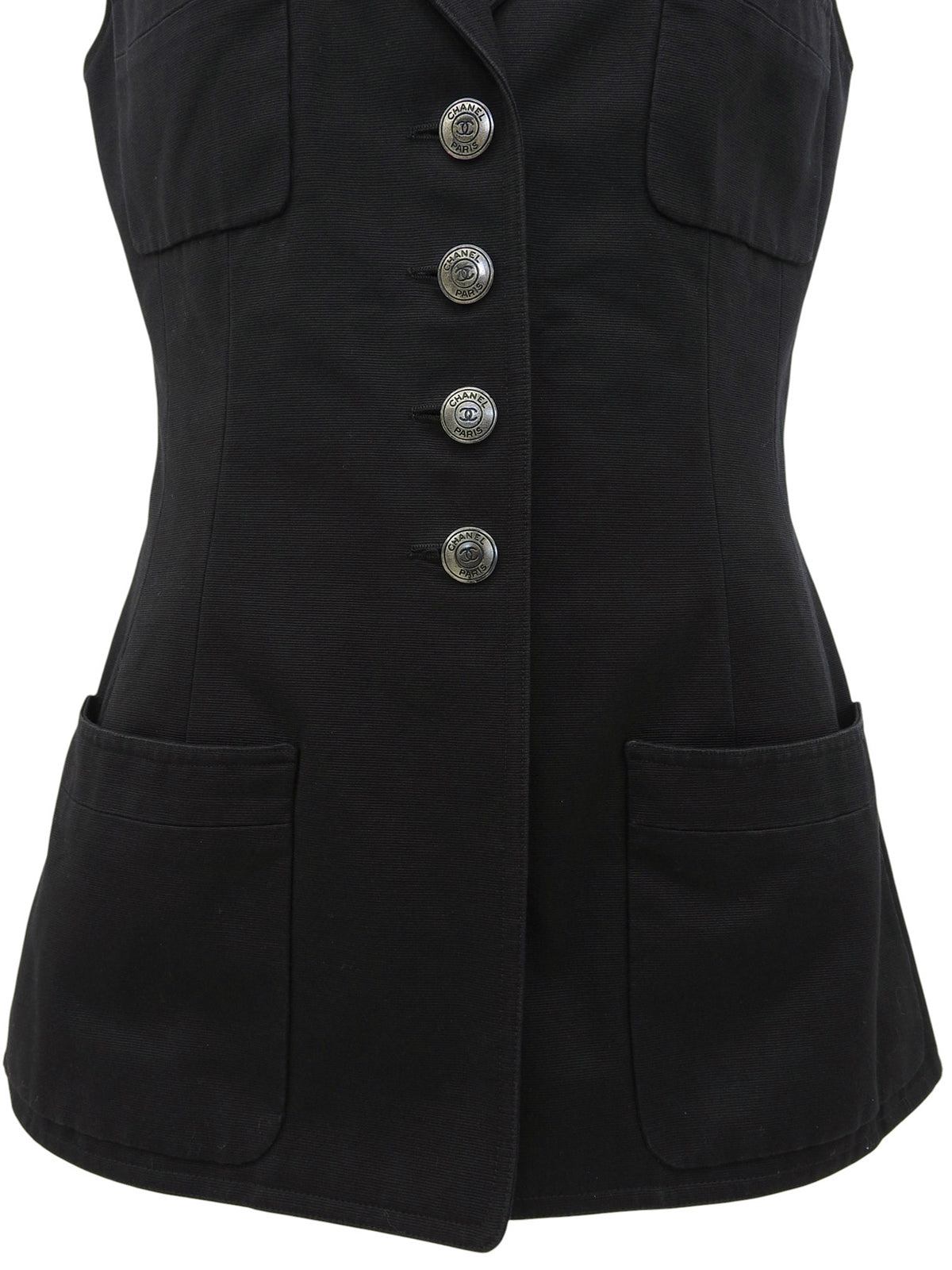 1997年製　ロゴCCマークボタンノースリーブジャケット　ブラック