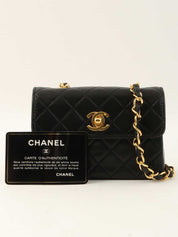 1990年頃製 CCターンロックチェーンショルダーバッグミニ ブラック