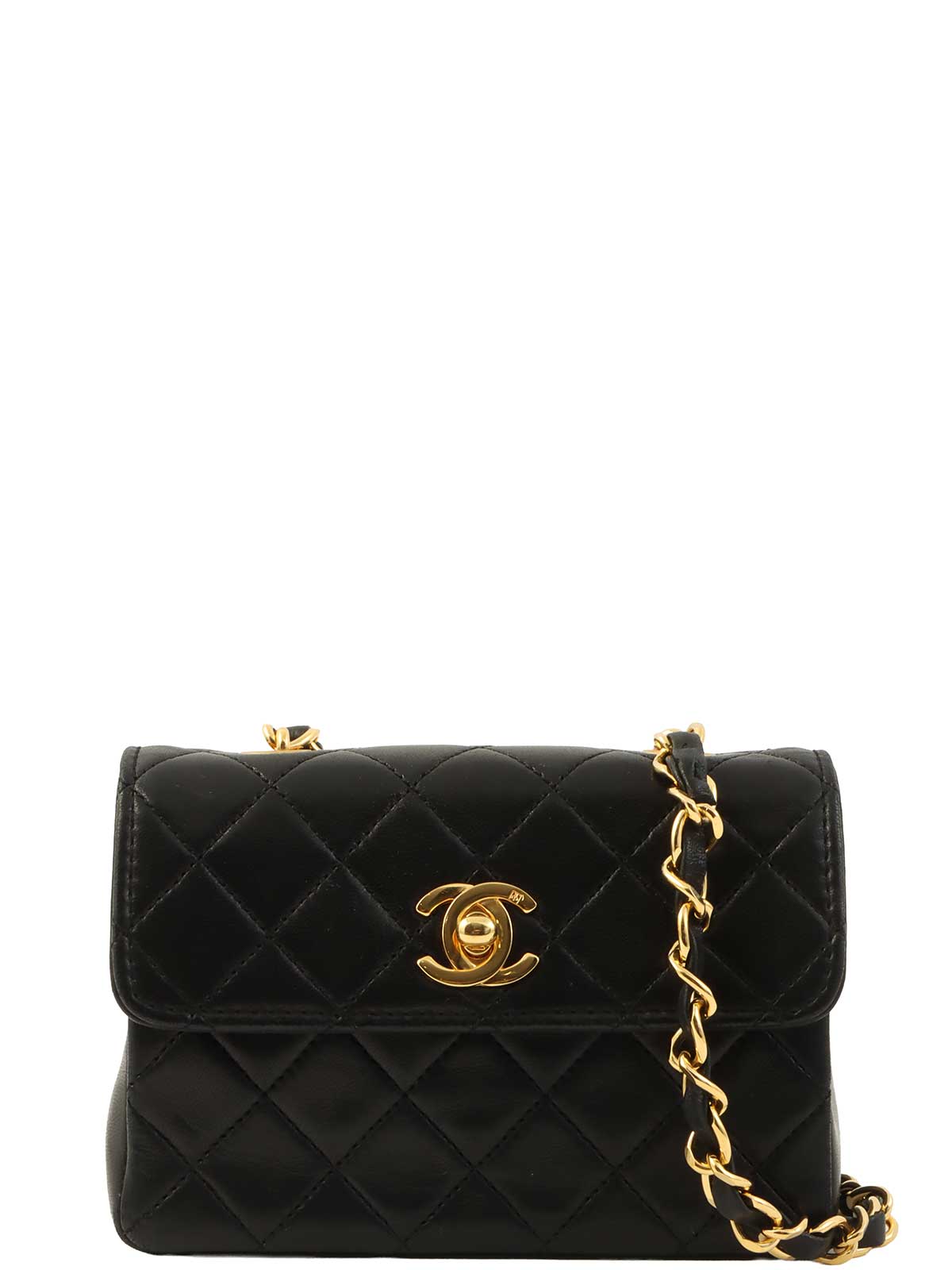 1990年頃製 CCターンロックチェーンショルダーバッグミニ ブラック