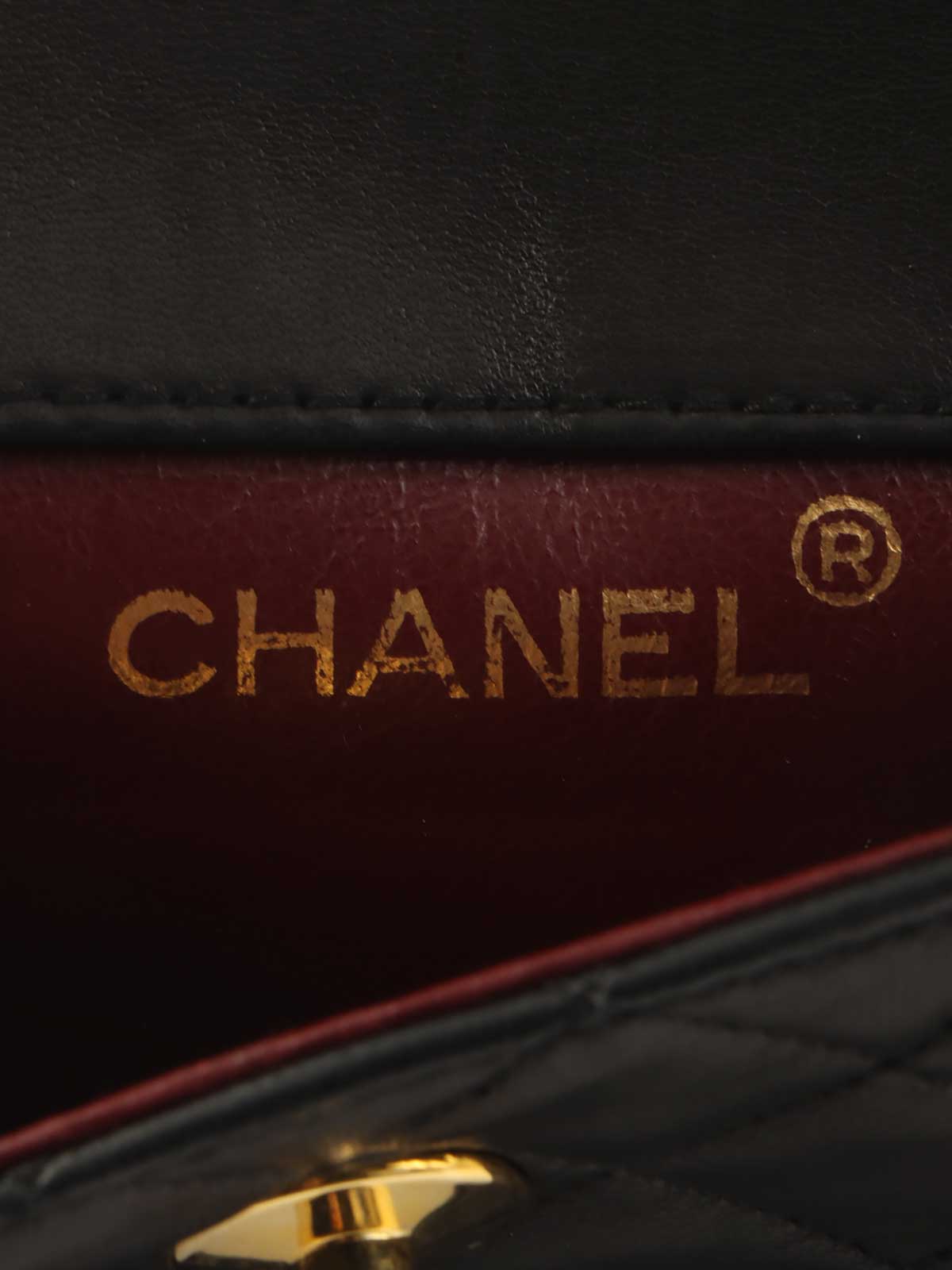 1990年頃製 CCターンロックチェーンショルダーバッグミニ ブラック