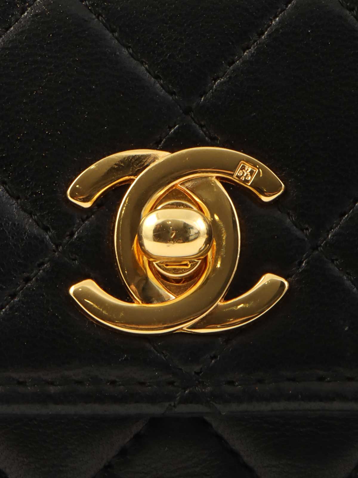 1990年頃製 CCターンロックチェーンショルダーバッグミニ ブラック