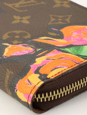 2009 Canvas Monogram Rose Zippy Wallet in Brown/Pink